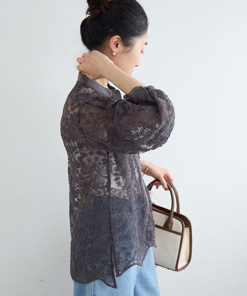 le.coeur blanc(ルクールブラン)の「TORRAZZO DONNA別注エンブロイダリーレースシャツ(シャツ/ブラウス・レディース・ライトグレー/ホワイト/チャコールグレー・38)」の17枚目の写真