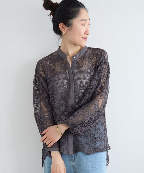 le.coeur blanc(ルクールブラン)の「TORRAZZO DONNA別注エンブロイダリーレースシャツ(シャツ/ブラウス・レディース・ライトグレー/ホワイト/チャコールグレー・38)」の18枚目の写真