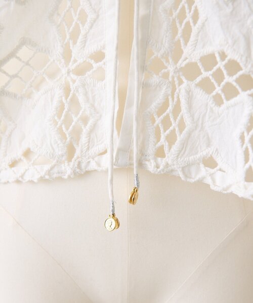 ear PAPILLONNER（イアパピヨネ）の「インドレースシャツカーデ【SUM1 STYLE】（シャツ/ブラウス・レディース・ホワイト/ブラック・FREE）」の6枚目の写真