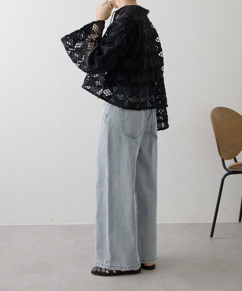 ear PAPILLONNER（イアパピヨネ）の「インドレースシャツカーデ【SUM1 STYLE】（シャツ/ブラウス・レディース・ホワイト/ブラック・FREE）」の16枚目の写真