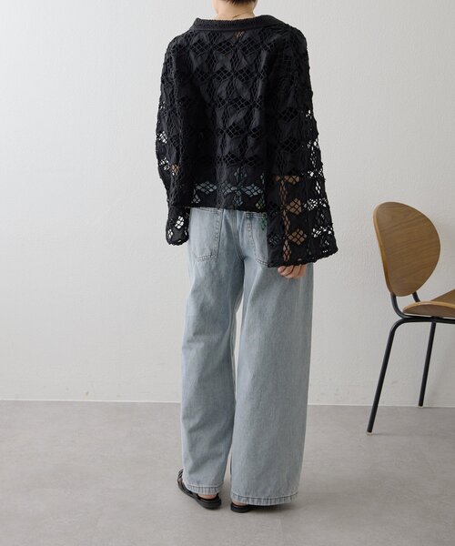 ear PAPILLONNER（イアパピヨネ）の「インドレースシャツカーデ【SUM1 STYLE】（シャツ/ブラウス・レディース・ホワイト/ブラック・FREE）」の17枚目の写真