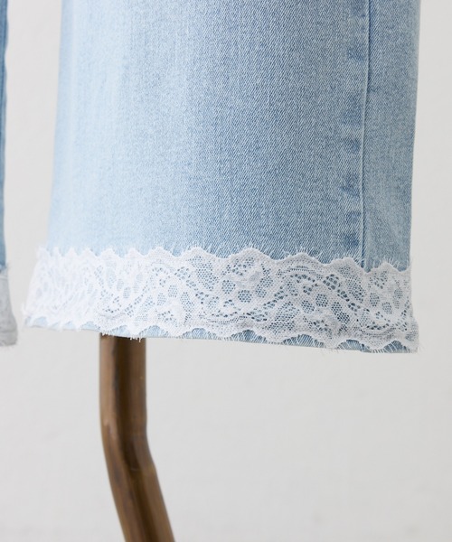 one after another NICE CLAUP(ワンアフターアナザーナイスクラップ)の「【サイズ展開あり】レースポケットワイドパンツ(デニムパンツ・レディース・ブルー/ライトブルー・MEDIUM/SMALL)」の8枚目の写真