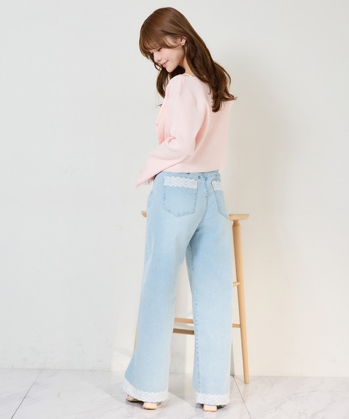 one after another NICE CLAUP(ワンアフターアナザーナイスクラップ)の「【サイズ展開あり】レースポケットワイドパンツ(デニムパンツ・レディース・ブルー/ライトブルー・MEDIUM/SMALL)」の15枚目の写真