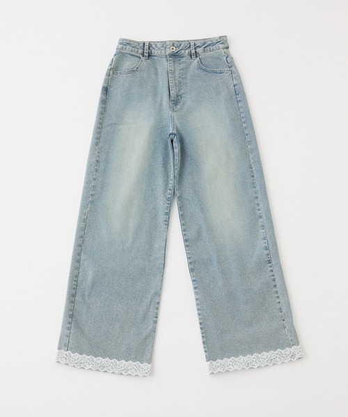 one after another NICE CLAUP(ワンアフターアナザーナイスクラップ)の「【サイズ展開あり】レースポケットワイドパンツ(デニムパンツ・レディース・ブルー/ライトブルー・MEDIUM/SMALL)」の19枚目の写真