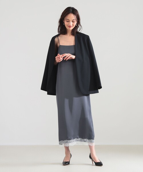 Demi-Luxe BEAMS（デミルクス ビームス）の「リバーレース キャミソール ワンピース（ワンピース・レディース・チャコールグレー/ブラウン・ONE SIZE）」の5枚目の写真