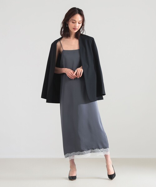 Demi-Luxe BEAMS（デミルクス ビームス）の「リバーレース キャミソール ワンピース（ワンピース・レディース・チャコールグレー/ブラウン・ONE SIZE）」の6枚目の写真