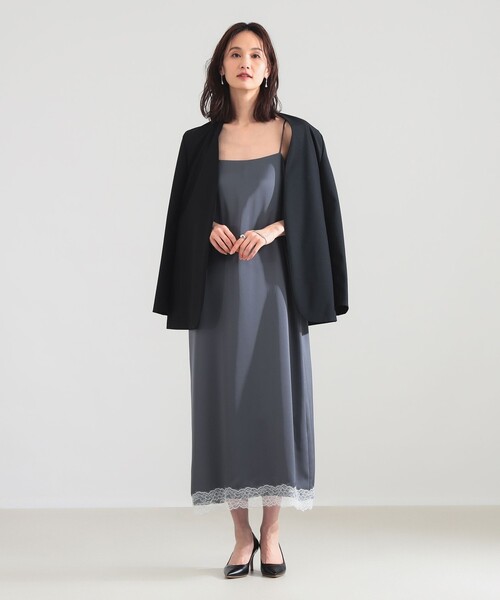 Demi-Luxe BEAMS（デミルクス ビームス）の「リバーレース キャミソール ワンピース（ワンピース・レディース・チャコールグレー/ブラウン・ONE SIZE）」の7枚目の写真