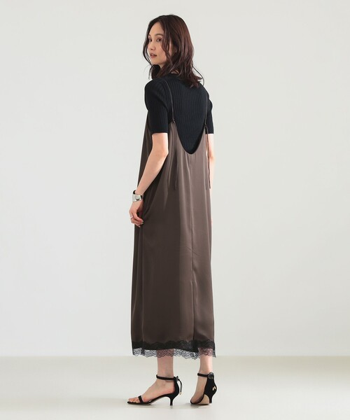 Demi-Luxe BEAMS（デミルクス ビームス）の「リバーレース キャミソール ワンピース（ワンピース・レディース・チャコールグレー/ブラウン・ONE SIZE）」の10枚目の写真
