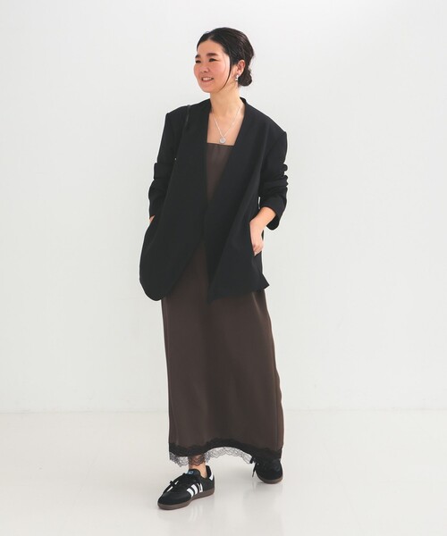 Demi-Luxe BEAMS（デミルクス ビームス）の「リバーレース キャミソール ワンピース（ワンピース・レディース・チャコールグレー/ブラウン・ONE SIZE）」の12枚目の写真