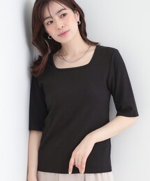 SHOO・LA・RUE | 【ネックアソート】裏ひんやりテレコ5分袖トップス(Tシャツ/カットソー)