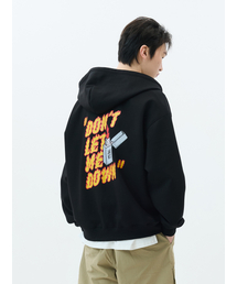 JAMIE WEST（ジェイミーウエスト）の「ファイヤーレタリングフードパーカー（ブラック）（ジャージ）」