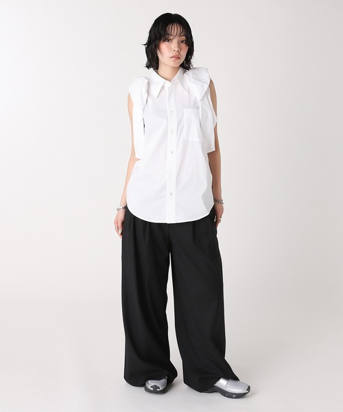 forget-me-nots(フォーゲットミーノッツ)の「WIDE TUCK SLACKS FMN-26SS-PT-003(その他パンツ・レディース・チャコールグレー/ブラック・SMALL/MEDIUM)」の11枚目の写真