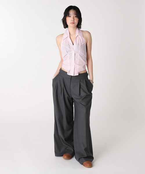 forget-me-nots(フォーゲットミーノッツ)の「WIDE TUCK SLACKS FMN-26SS-PT-003(その他パンツ・レディース・チャコールグレー/ブラック・SMALL/MEDIUM)」の14枚目の写真