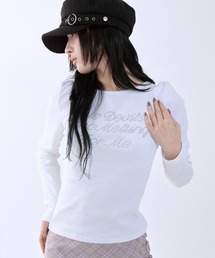 A'GEM/9 × .kom 『runningHIGH/ランニングハイ』 HOTFIX LETTERING L/S TEE/ホットフィックスレタリング長袖Tシャツ