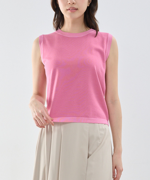 NARACAMICIE（ナラカミーチェ）の「【NARACAMICIE】調温ニットノースリプルオーバー（ニット/セーター・レディース・ブラック/ブルー/ピンク・M/L）」の3枚目の写真