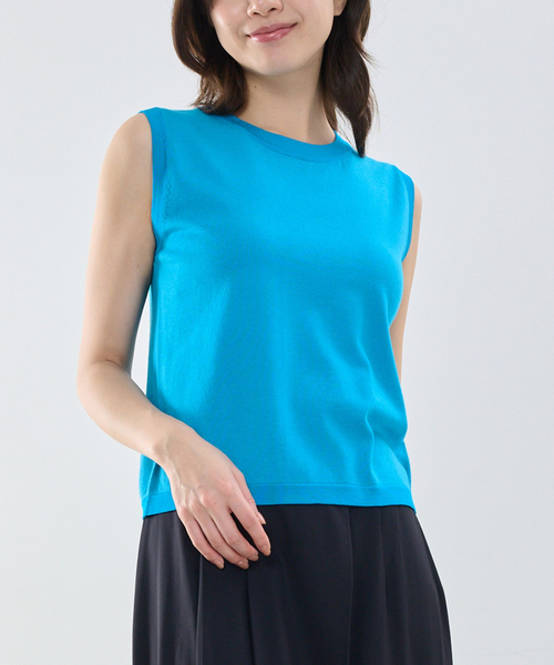 NARACAMICIE（ナラカミーチェ）の「【NARACAMICIE】調温ニットノースリプルオーバー（ニット/セーター・レディース・ブラック/ブルー/ピンク・M/L）」の2枚目の写真