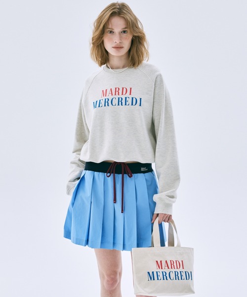 Mardi Mercredi（マルディメクルディ）の「SWEATSHIRT RAGLAN LA TYPO FRANCAISE / スウェットシャツ ラグラン ラ タイポ フランセーズ（スウェット・レディース・オートミール・FREE）」の4枚目の写真
