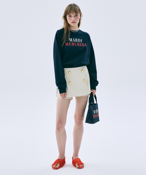 Mardi Mercredi（マルディメクルディ）の「SWEATSHIRT RAGLAN LA TYPO FRANCAISE / スウェットシャツ ラグラン ラ タイポ フランセーズ（スウェット・レディース・オートミール・FREE）」の9枚目の写真