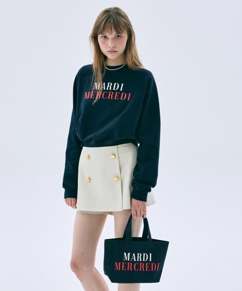 Mardi Mercredi（マルディメクルディ）の「SWEATSHIRT RAGLAN LA TYPO FRANCAISE / スウェットシャツ ラグラン ラ タイポ フランセーズ（スウェット・レディース・オートミール・FREE）」の8枚目の写真