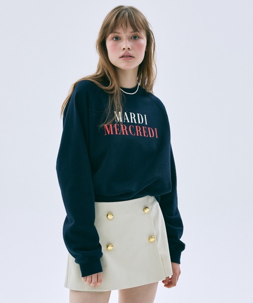 Mardi Mercredi（マルディメクルディ）の「SWEATSHIRT RAGLAN LA TYPO FRANCAISE / スウェットシャツ ラグラン ラ タイポ フランセーズ（スウェット・レディース・オートミール・FREE）」の7枚目の写真