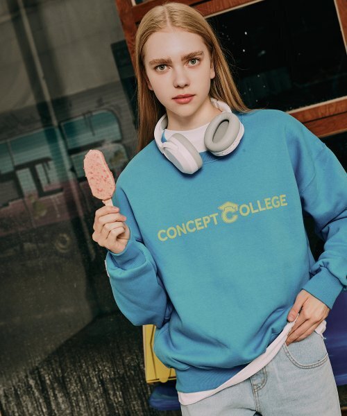 CONCEPTCOLLEGE（コンセプトカレッジ）の「ベーシックラインロゴブルースウェットシャツ[男女共用]（スウェット・レディース・その他・LARGE/MEDIUM）」の7枚目の写真