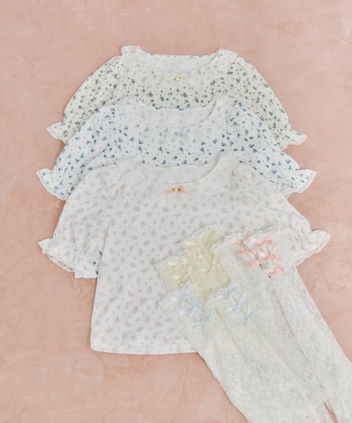 kutir(クティール)の「【クティールとレトロ】リボンレースアームウォーマーSET花柄カットソー(Tシャツ/カットソー・レディース・ブルー/ライトピンク/ライトグリーン・FREE)」の20枚目の写真