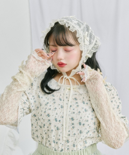 kutir(クティール)の「【クティールとレトロ】リボンレースアームウォーマーSET花柄カットソー(Tシャツ/カットソー・レディース・ブルー/ライトピンク/ライトグリーン・FREE)」の15枚目の写真