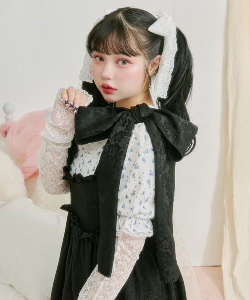 kutir(クティール)の「【クティールとレトロ】リボンレースアームウォーマーSET花柄カットソー(Tシャツ/カットソー・レディース・ブルー/ライトピンク/ライトグリーン・FREE)」の12枚目の写真