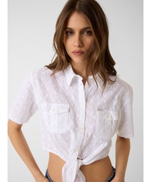 GUESS JEANS | GUESS JEANS Front Tie Top シャツ ブラウス ショート丈(シャツ/ブラウス)