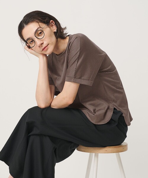 BEAUTY&YOUTH UNITED ARROWS(ビューティーアンドユースユナイテッドアローズ)の「コットン天竺 ラウンドヘム Tシャツ(Tシャツ/カットソー・レディース・その他2/ホワイト/その他1/ライトピンク/ブラック・FREE)」の1枚目の写真