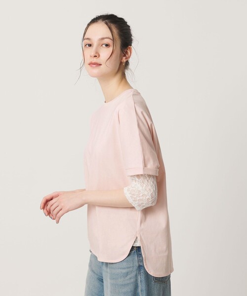 BEAUTY&YOUTH UNITED ARROWS(ビューティーアンドユースユナイテッドアローズ)の「コットン天竺 ラウンドヘム Tシャツ(Tシャツ/カットソー・レディース・その他2/ホワイト/その他1/ライトピンク/ブラック・FREE)」の4枚目の写真