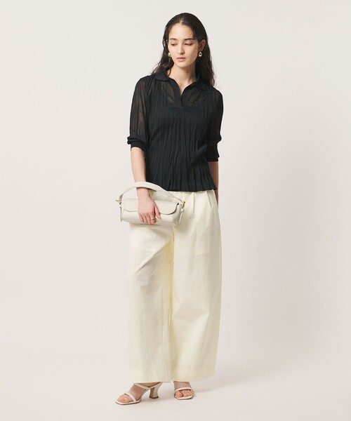 UNITED ARROWS(ユナイテッドアローズ)の「NALYA ワイドパンツ(その他パンツ・レディース・オフホワイト/その他1/ダークブラウン・36/38)」の6枚目の写真