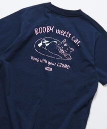 CHUMS（チャムス）の「限定展開 CHUMS×FREAK'S STORE/チャムス 別注 ヒストリー バックプリント クルーネックTシャツ/キャットモチーフ（Tシャツ/カットソー）」