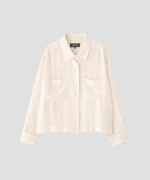 MARGARET HOWELL（マーガレットハウエル）の「CUPRA VOILE PANAMA（シャツ/ブラウス・レディース・アイボリー/ブラック・2/1）」の5枚目の写真