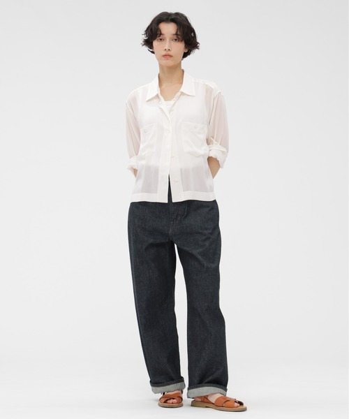 MARGARET HOWELL（マーガレットハウエル）の「CUPRA VOILE PANAMA（シャツ/ブラウス・レディース・アイボリー/ブラック・2/1）」の3枚目の写真