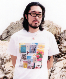 WEBHOUSE（ウェブハウス）の「[4080Xウェブハウス] ツイスターカラージュTシャツ - ホワイト（Tシャツ/カットソー）」