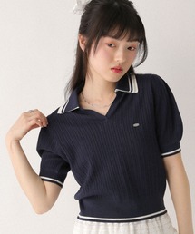 Wカラーポロニット(半袖) 670465
