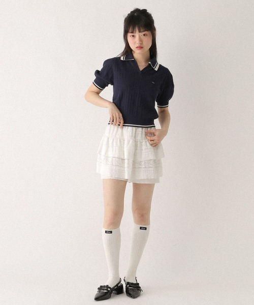 Heather(ヘザー)の「Wカラーポロニット(半袖) 670465(ニット/セーター・レディース・ネイビー/アイボリー/グレー・FREE)」の19枚目の写真