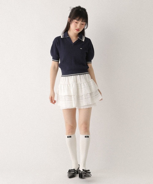 Heather(ヘザー)の「Wカラーポロニット(半袖) 670465(ニット/セーター・レディース・ネイビー/アイボリー/グレー・FREE)」の20枚目の写真