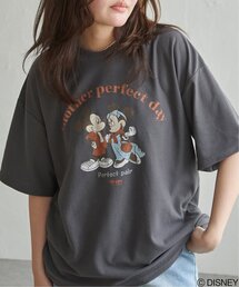 梨地 ミッキーマウス&ミニーマウス プリントTシャツ