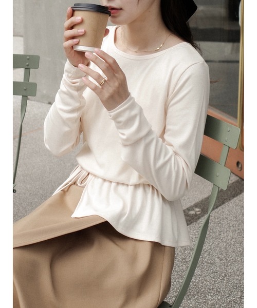moi tytto（モイテュット）の「マルチwayフリル付きリバースカットソー（Tシャツ/カットソー・レディース・ナチュラル/オフホワイト・FREE）」の21枚目の写真