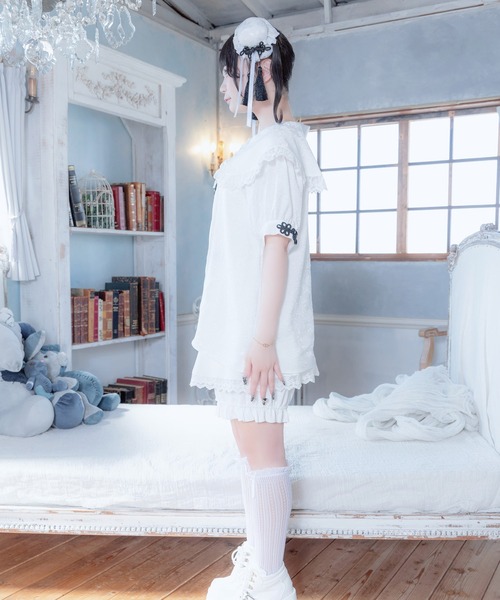 Whinny(ホワイニー)の「Whinny/《セットアップ可能♪》ぱんだおめかしぶらうす(シャツ/ブラウス・レディース・ブラック/ホワイト・FREE)」の21枚目の写真