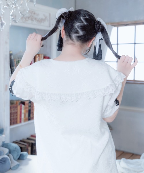 Whinny(ホワイニー)の「Whinny/《セットアップ可能♪》ぱんだおめかしぶらうす(シャツ/ブラウス・レディース・ブラック/ホワイト・FREE)」の19枚目の写真