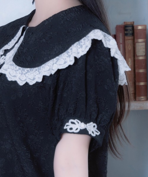 Whinny(ホワイニー)の「Whinny/《セットアップ可能♪》ぱんだおめかしぶらうす(シャツ/ブラウス・レディース・ブラック/ホワイト・FREE)」の3枚目の写真