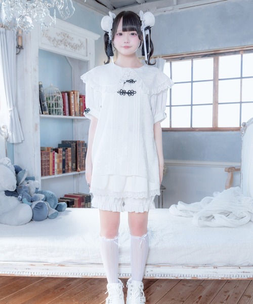 Whinny(ホワイニー)の「Whinny/《セットアップ可能♪》ぱんだおめかしぶらうす(シャツ/ブラウス・レディース・ブラック/ホワイト・FREE)」の20枚目の写真