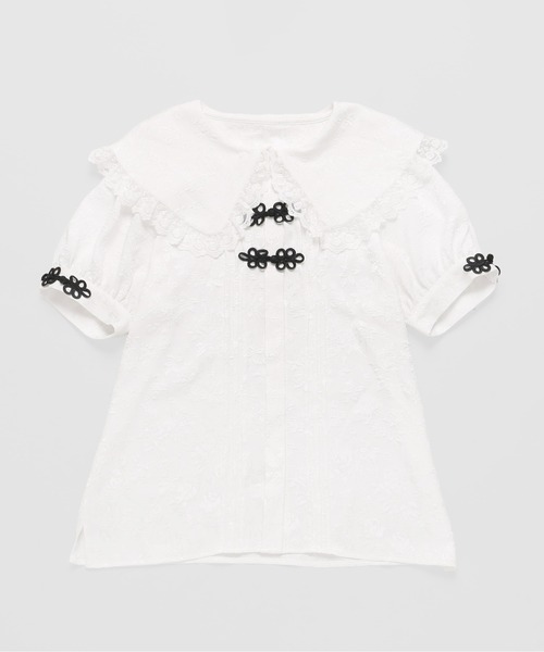 Whinny(ホワイニー)の「Whinny/《セットアップ可能♪》ぱんだおめかしぶらうす(シャツ/ブラウス・レディース・ブラック/ホワイト・FREE)」の10枚目の写真