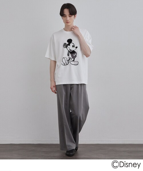 Disney（ディズニー）の「Disney capsule collection Tシャツ（Tシャツ/カットソー・メンズ・ブラック/ホワイト系1/ホワイト/ブラック系・01/02/03）」の6枚目の写真
