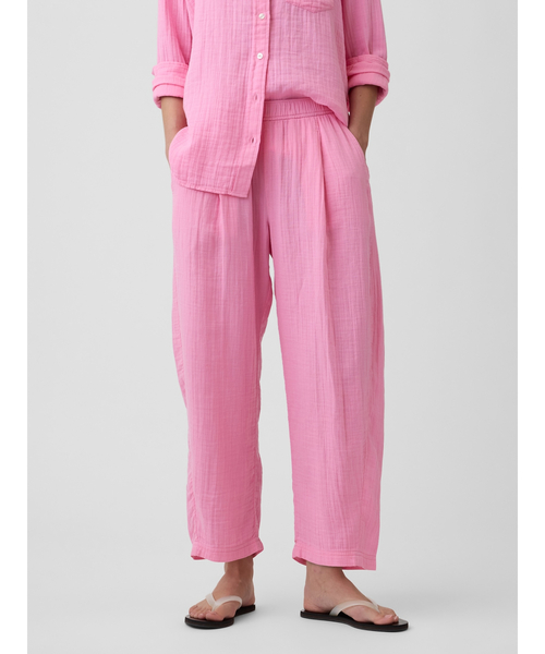 GAP（ギャップ）の「ミッドライズ プルオン バレル ガーゼパンツ（その他パンツ・レディース・ブルー/ピンク/ホワイト/ブラウン/ブラック・XXS/L/M/S/XS）」の21枚目の写真