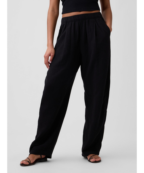 GAP（ギャップ）の「ミッドライズ プルオン バレル ガーゼパンツ（その他パンツ・レディース・ブルー/ピンク/ホワイト/ブラウン/ブラック・XXS/L/M/S/XS）」の3枚目の写真