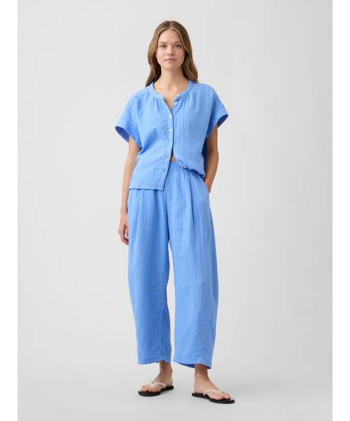 GAP（ギャップ）の「ミッドライズ プルオン バレル ガーゼパンツ（その他パンツ・レディース・ブルー/ピンク/ホワイト/ブラウン/ブラック・XXS/L/M/S/XS）」の7枚目の写真